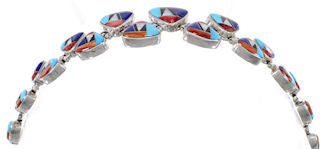 Whiterock Turquoise Multicolor Inlay Jewelry Link Bracelet AS29606