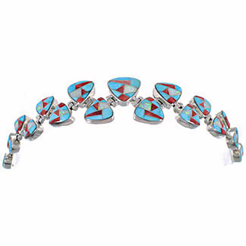 Whiterock Silver Turquoise Multicolor Link Bracelet Jewelry HS32985