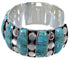 Genuine Sterling Silver Turquoise Inlay Heavy Cuff Bracelet MX27411
