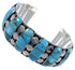 Genuine Sterling Silver Turquoise Inlay Heavy Cuff Bracelet MX27413