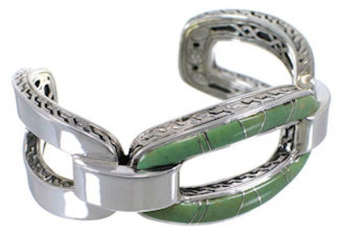 Southwestern Silver Turquoise Well-Built Cuff Bracelet MX27423
