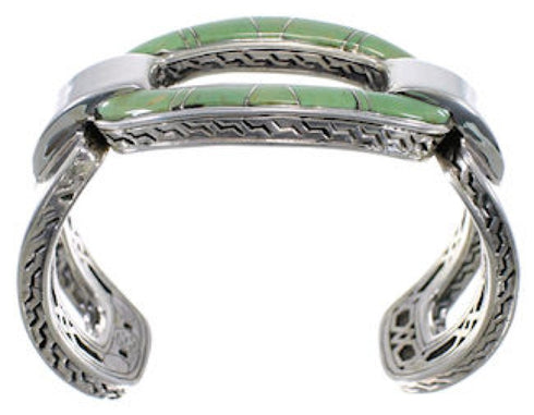 Southwestern Silver Turquoise Well-Built Cuff Bracelet MX27423