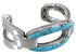 Southwest Turquoise Inlay Silver Jewelry Sturdy Cuff Bracelet MX27426