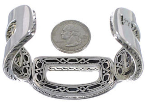 Southwest Turquoise Inlay Silver Jewelry Sturdy Cuff Bracelet MX27426