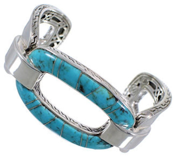 Southwest Turquoise  Silver Jewelry Sturdy Cuff Bracelet MX27434