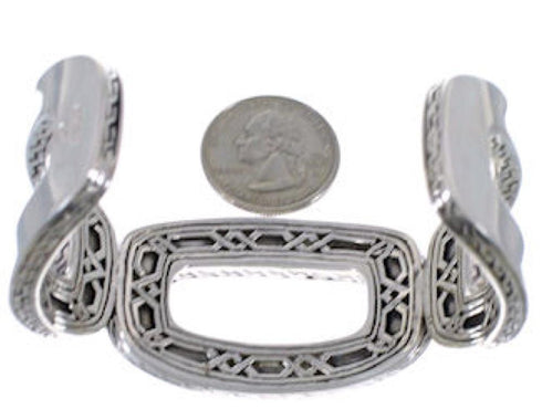 Southwest Turquoise Silver Jewelry Sturdy Cuff Bracelet MX27434