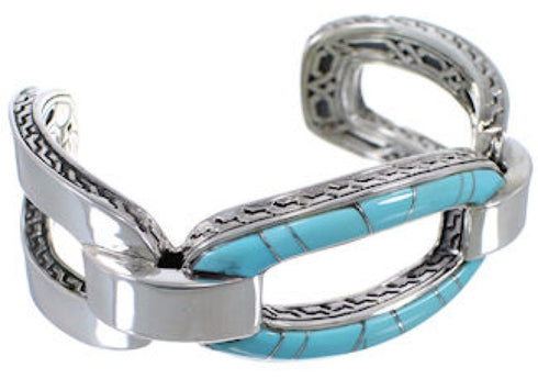 Southwest Turquoise Sterling Silver High Quality Cuff Bracelet MX27437