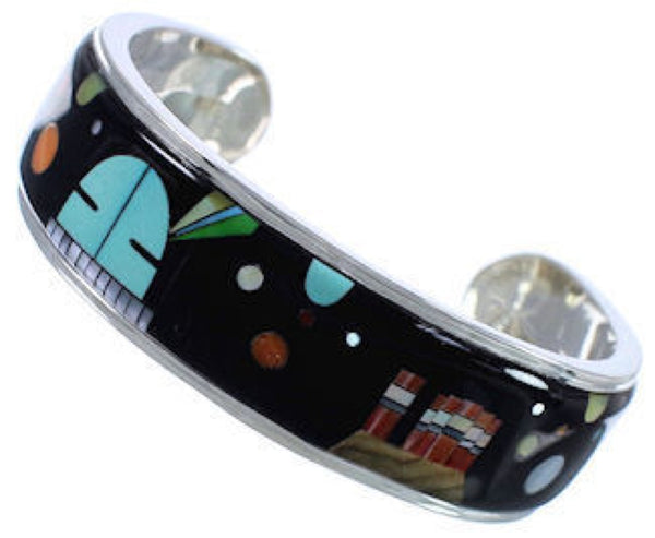 Multicolor Steling Native American Mesa Design Cuff Bracelet NS45883