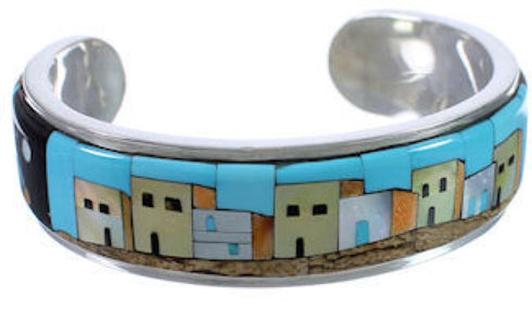 Turquoise Multicolor Native American Design Cuff Bracelet NS40597