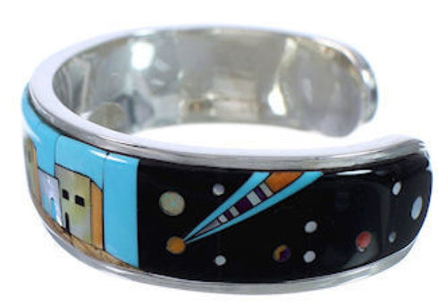 Turquoise Multicolor Native American Design Cuff Bracelet NS40597