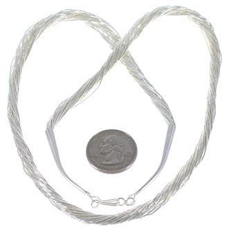 Hand Strung Liquid Sterling Silver 20 Strands 24" Necklace LS2024