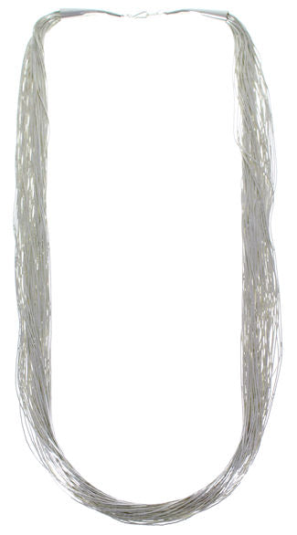Stunning Liquid Sterling Silver 50 Strands 30" Necklace LS5030