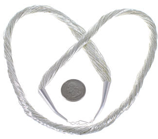 Stunning Liquid Sterling Silver 50 Strands 30" Necklace LS5030