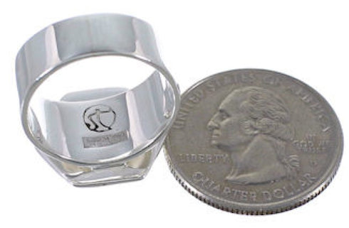 Turquoise Inlay Southwestern Sturdy Ring Size 7-1/4 EX40473