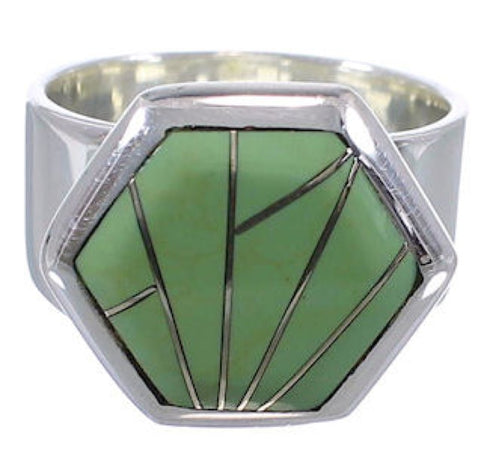 Turquoise Sterling Silver Heavy Ring Size 7-3/4 EX40519