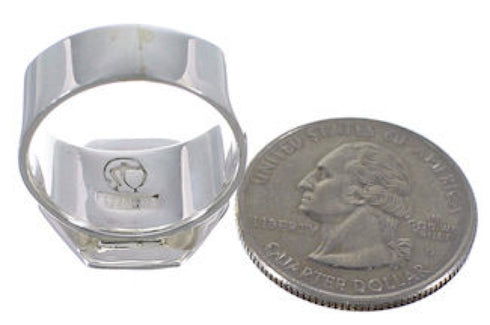 Turquoise Sterling Silver Heavy Ring Size 7-3/4 EX40519