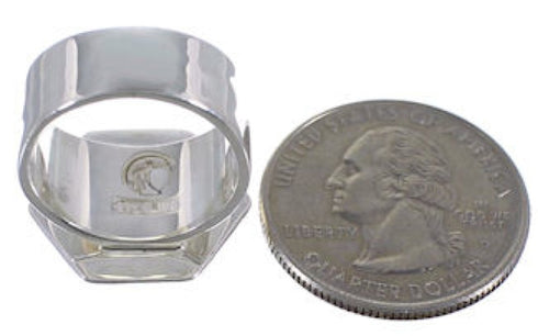 Genuine Sterling Silver Turquoise Heavy Ring Size 7-1/4 EX40525