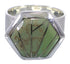 Turquoise Sterling Silver Well-Built Ring Size 7-3/4 EX40537