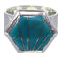 Southwest Turquoise Inlay Sturdy Ring Size 8-1/4 EX40541