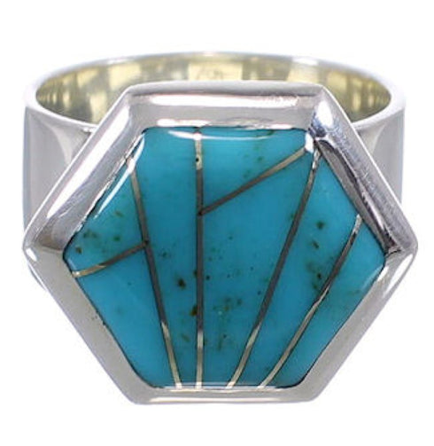 Genuine Sterling Silver Turquoise Heavy Ring Size 5 EX40573