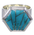 Turquoise Well-Built Sterling Silver Ring Size 8-3/4 EX40574