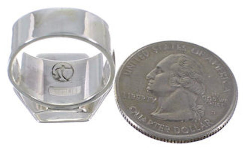 Southwest Silver Turquoise Heavy Ring Size 5-1/2 EX40615