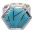 Southwest Turquoise Silver Heavy Ring Size 5-1/2 EX40605