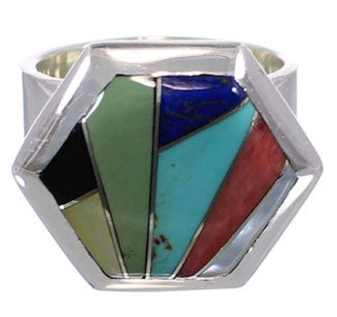 Multicolor Inlay High Quality Southwest Ring Size 5 EX40663