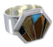 Multicolor Inlay Southwestern Sturdy Ring Size 5 EX40759
