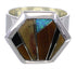 Multicolor Inlay Southwestern Sturdy Ring Size 5 EX40759