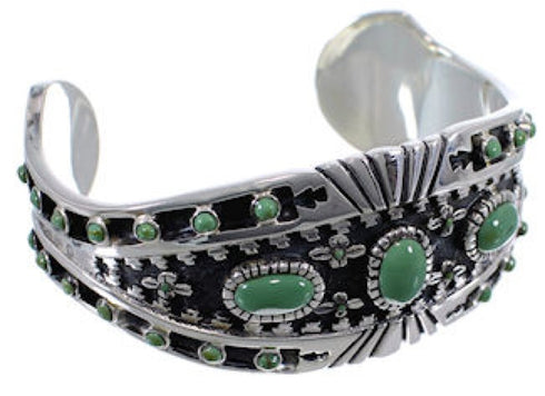 Southwest Turquoise Silver Heavy Cuff Bracelet Jewelry EX28242
