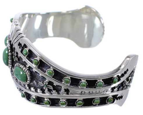 Southwest Turquoise Silver Heavy Cuff Bracelet Jewelry EX28242