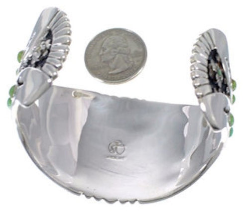 Sterling Silver Well-Built Southwestern Turquoise Cuff Bracelet EX28268
