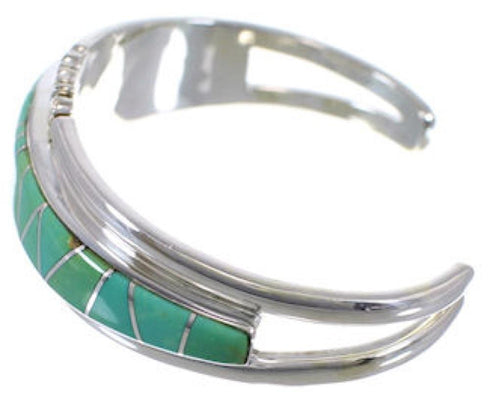 Southwest Turquoise Well-Built Sterling Silver Cuff Bracelet EX28196