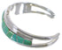 Southwest Turquoise Well-Built Sterling Silver Cuff Bracelet EX28196