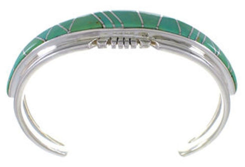 Southwest Turquoise Well-Built Sterling Silver Cuff Bracelet EX28196