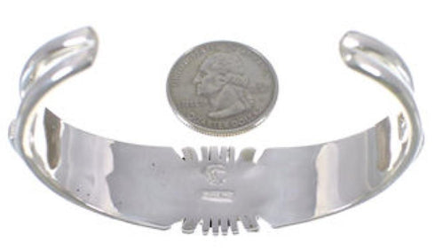 Southwest Turquoise Well-Built Sterling Silver Cuff Bracelet EX28196