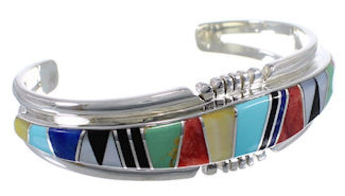 Multicolor Southwest Jewelry Silver Sturdy Cuff Bracelet EX28208