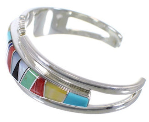 Multicolor Southwest Jewelry Silver Sturdy Cuff Bracelet EX28208
