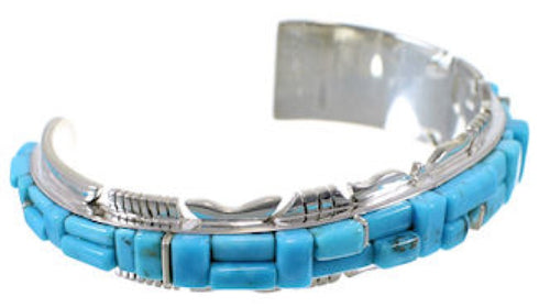 Silver Southwest Turquoise Well-Built Cuff Bracelet Jewelry EX28235