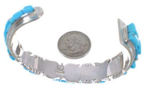 Silver Southwest Turquoise Well-Built Cuff Bracelet Jewelry EX28235