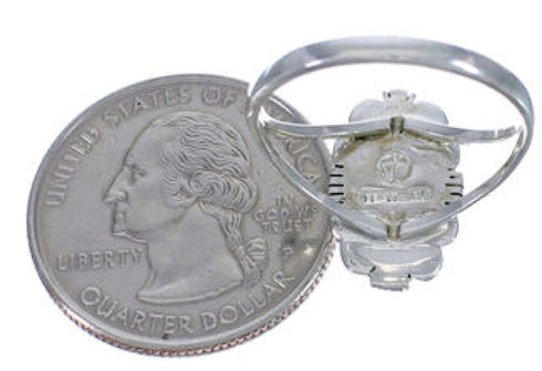 Multicolor Silver Native American Design Ring Size 6-1/4 TX41021