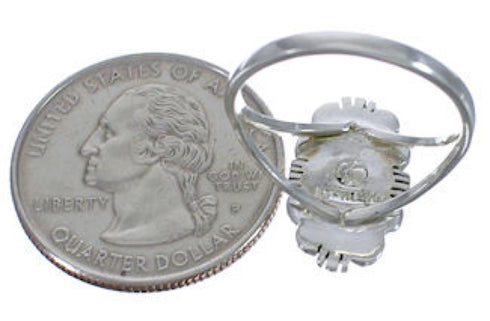 Multicolor Native American Pueblo Design Ring Size 8-1/4 TX41358