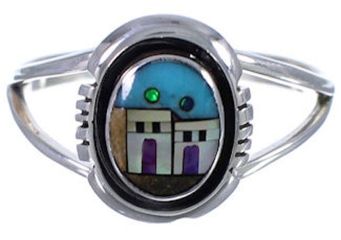 Multicolor Native American Pueblo Design Ring Size 4-3/4 TX41472