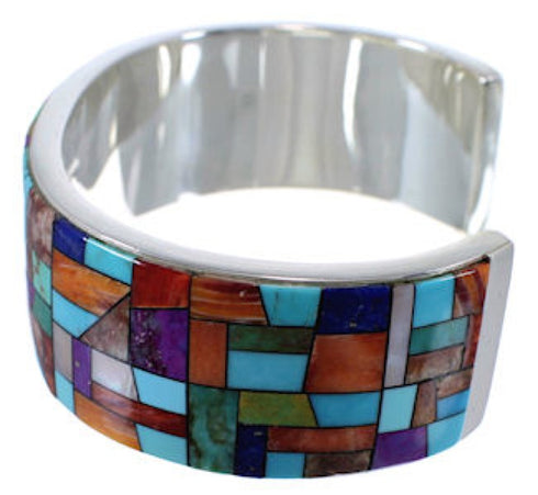 Multicolor Substantial Sterling Silver Cuff Bracelet Jewelry EX28731