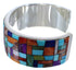 Multicolor Substantial Sterling Silver Cuff Bracelet Jewelry EX28731