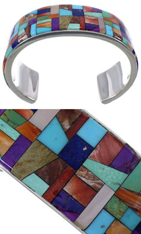 Southwest Multicolor High Quality Silver Cuff Bracelet Jewelry EX28732