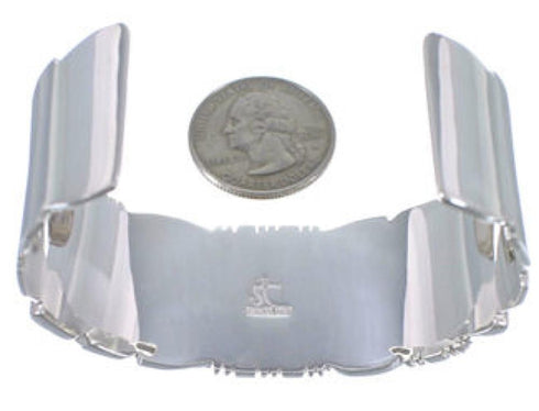 Turquoise Sterling Silver Substantial Southwest Cuff Bracelet EX28733