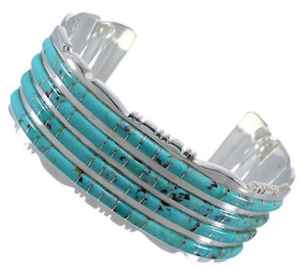 Turquoise Southwest Silver Well-Built Cuff Bracelet Jewelry EX28734