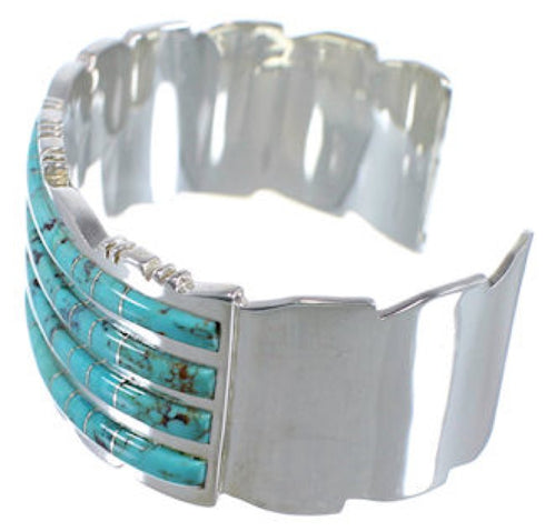 Turquoise Southwest Silver Well-Built Cuff Bracelet Jewelry EX28734